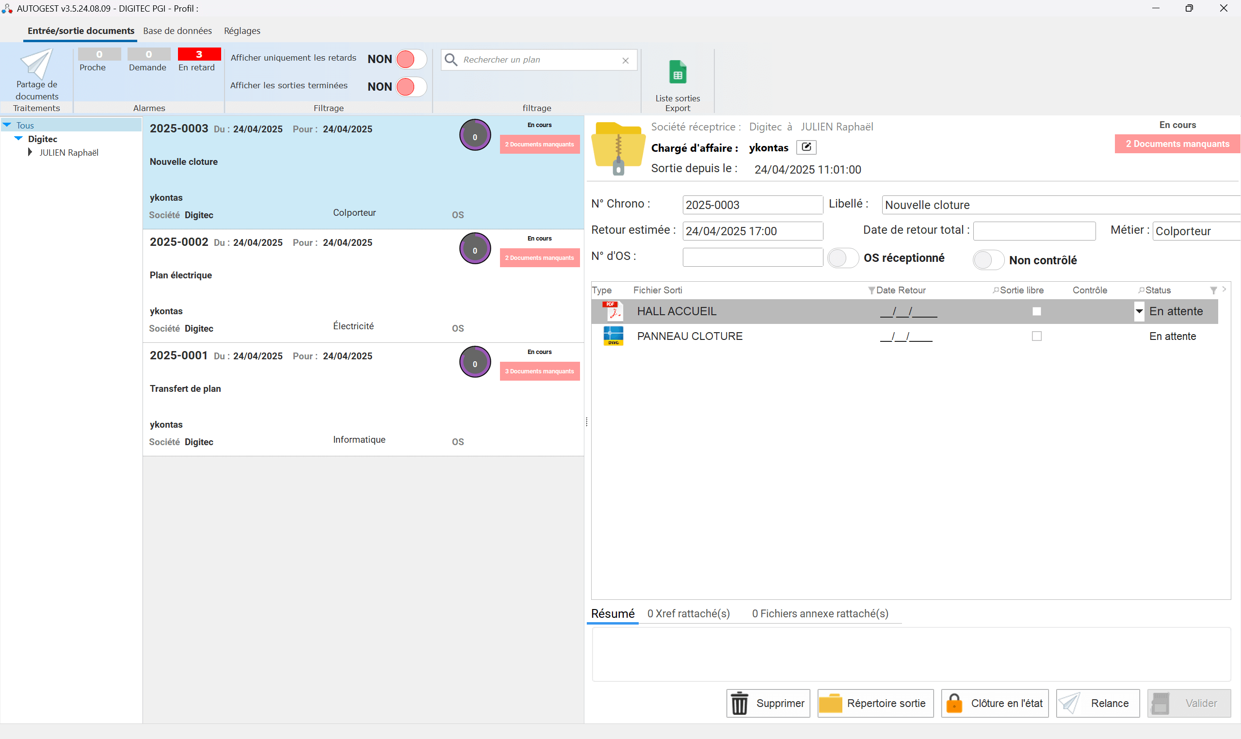 Interface Logiciel AUTOGEST